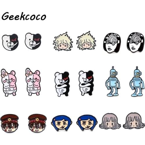 J2758 Anime Pierce Steel Ear Stud Earrings Enamel Magic School Movie Earrings Party Jewelry Gifts