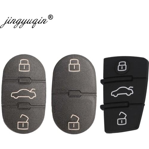 Jingyuqin for Audi Key Button Pad 2/3 Button For Audi A3 A4 A5 A6 A8 Q5 Q7 T Remote Key Shell Fob Cover Case Pads Replacement