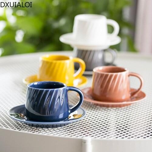 Coffee cup European style English exquisite coffee cup and saucer set ceramic afternoon tea tea cup200ML DXUIALOI coffee mug