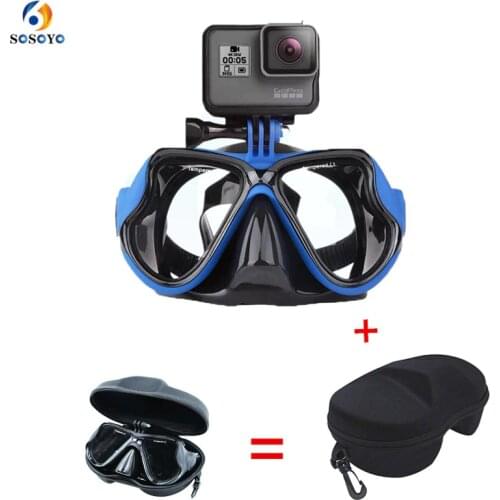 Diving Mask Scuba Snorkel Professional Underwater Waterproof Swimming Goggles + Diving Mask Glasses Case For GoPro Xiaomi Camera