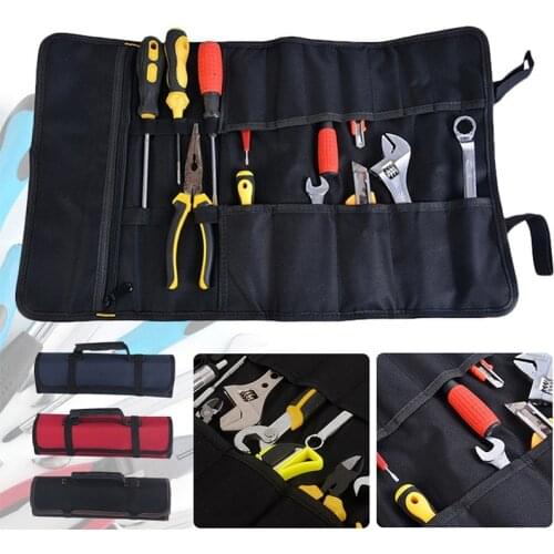 Multifunction Roller Tool Bags Oxford Canvas Practical Handles Bags Chisel Electrician Carrying Toolkit Instrument Package Case