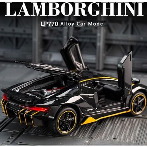 1:32 Simulation Lp770 Lamborghinis Sports Car Alloy Model Car Decoration Pull Back Toy Miniatur Car Boyfriend Gift Collection