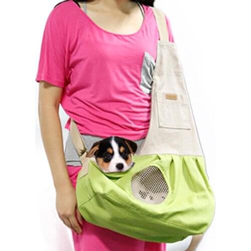 Fashion Portable Canvas Cat Carrying Shoulder Bag Small Pets Cat Dog Outdoor Crossbody Carrier Bag