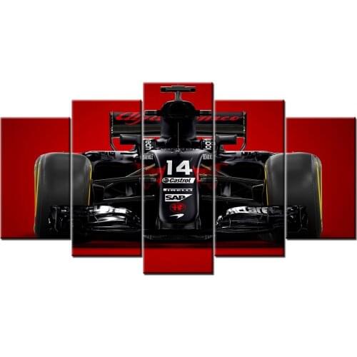 Modular Pictures Wall Art HD Prints 5 Pieces Alfa Romeo F1 Racing Car Canvas Painting Home Bedside Decor Poster