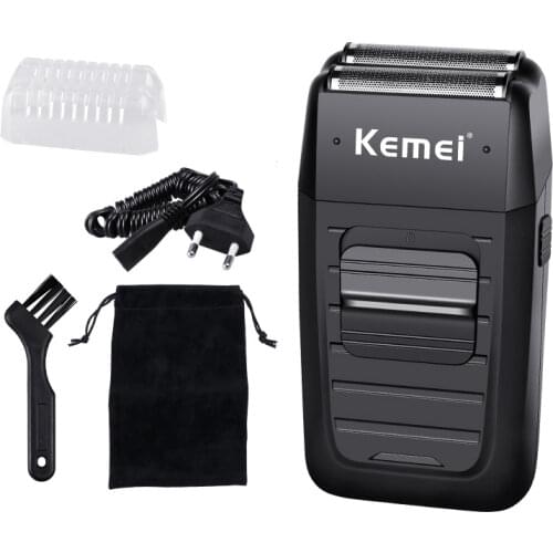 KEMEI Powerful Rechargeable Shaver Shaper Foil Stubble Wireless Electric Razor Head Double Blade Mens for Shaving Machine 43K