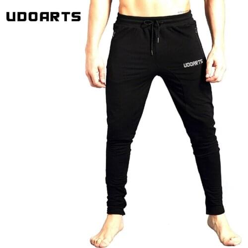 Udoarts Mens Training Pants Mens Gym Jogger Casual Pants Mens Slim Fit Workout Bodybuilding Sweatpants with Zipper