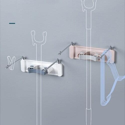 Wall Mounted Mop Hanger Organizer Holder Brush Broom Hanger Storage Rack Kitchen Clip Mop Hook Hanging Dry Clothes Storage Rod