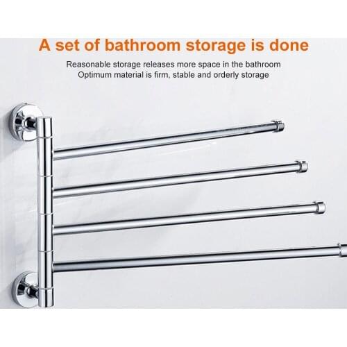Stainless Steel Zinc Alloy Towel Rail Free Punch Bracket Bathroom Accessories Rotatable Bathroom Slipper Rack Towel Holder