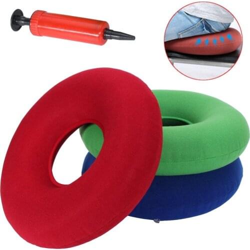 New Support Inflatable Ring Round Pillow Donut Chair Pad Hip Support Medical Hemorrhoid Seat Pad Massage Cushion With Pump U3