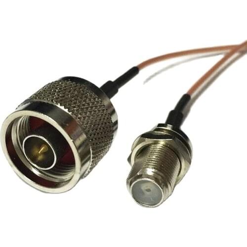 New N Male Plug Connector Switch F Female Jack Connector RG178 Cable 15CM 6" Adapter Wholesale Fast Ship