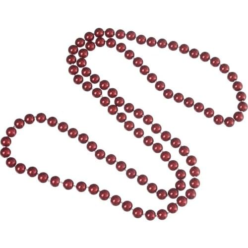 Long Pearls Cahrm Glittering 8mm Dark Red Color Necklace Making Statement Women Gifts Imitation Pearls Necklace 36inch H865