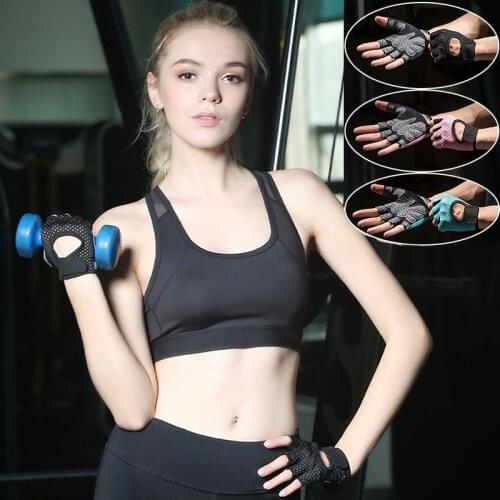 Half Finger Weight Ligting Gloves Woman Gym Workout Gloves Bodybuilding Dumbbell Gloves Fitness Hollow Gloves Gym Equipment