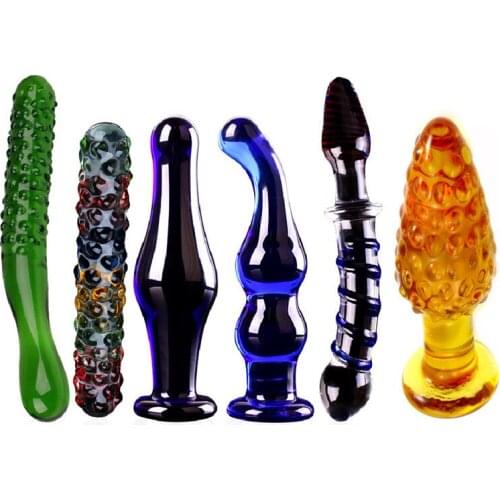 Glass Penis Set Anal Masturbation Anal Massage Penis Flirting Sex Dildo Fetish Anal Toy Adult Sex Toys Male Masturbator