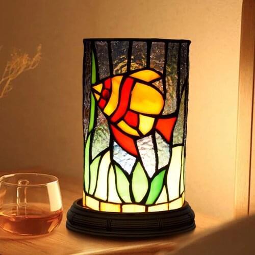 American Luxury Upscale Large Living Room Bedroom Bar Front Lobby Glass Table Lamp Tiffany Grape Angel Lamp