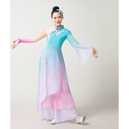 Chinese Traditional WomenS Dance Costumes Folk Dance Clothing Yangko Girls Classical Dance Dresses Female Dance Clothing 12629