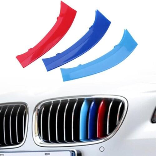 Tri-Color Car Racing Grille Insert Trims Front Kidney Grill Strips for BMW X3 F25 F26 Auto Decoration Accessories