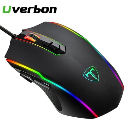 USB wired Mute Gaming Mouse 6-button 1600 DPI RGB Backlight Computer Mouse Ergonomic Computer Mouse for PC Laptop Notebook