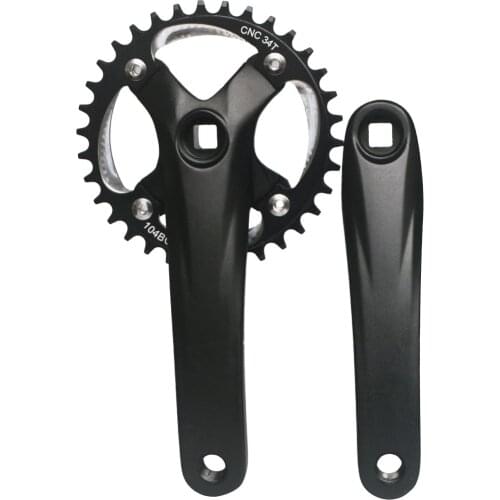 Bike Crankset Mountain Bike Square Hole Crank Sprocket 104BCD Left and Right Crank 170mm Modified Disc Bike Parts