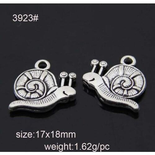 20PCS/Lot 17x18mm Vintage Silver Zinc Alloy Snail Charms Pendant For Jewelry Finding