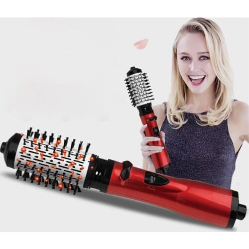 3 in 1 Rotating Electric Hair Straightener Brush Hair Curler Hair Dryer Brush Hot Air Comb Negative Ion Hair Styler Comb