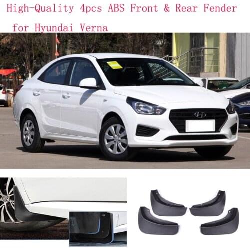 High-Quality 4pcs ABS Front & Rear Fender for Hyundai Verna Car Mud Flaps Splash Guard Mudguard Mudflaps Accessories