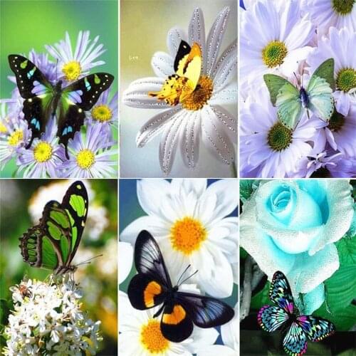 Yumeart Needlework Diamond Embroidery Butterfly Cross Stitch 5D Diamond Painting Animals Home Decor Bead Picture Handicraft Art