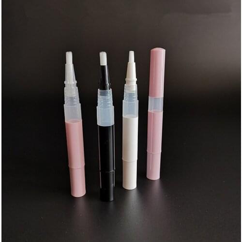 10pcs 3ml Twist Pens Refillable Bottles Empty Nail Oil Pen With Brush Tip Cosmetic Lip Gloss Tube Container Applicators