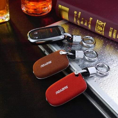 Suede + zinc alloy Car Remote Key Cover Case For Dodge Journey Charger for Jeep Renegade Grand Cherokee for Chrysler 200 300
