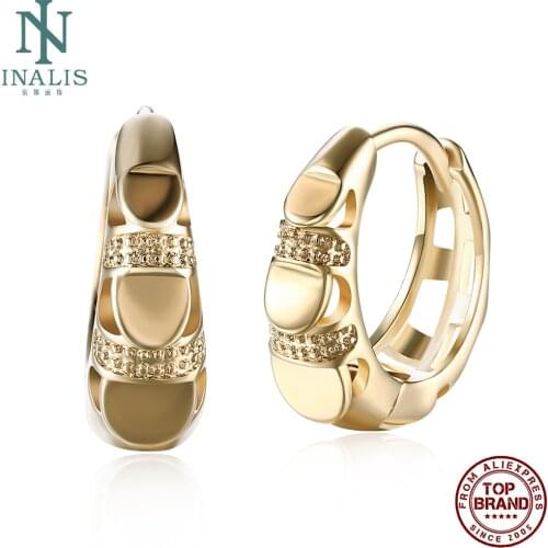 INALIS Romantic Clip Earrings Women Geometric Finger Shape Champagne Gold Female Earring Anniversary Fashion Jewelry Hot Sale