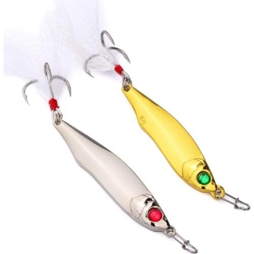 1 Pcs Outdoor Gear Bass Emulational Bait Stainless Steel Spoon Fishing Lures Tackle Fishing Tool 2 Colors