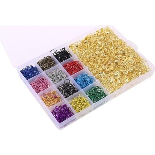 1100pcs Metal Gourd Safety Pins for Knitting Stitch Markers Quilting Sewing Clothing DIY Craft Making with Storage Box