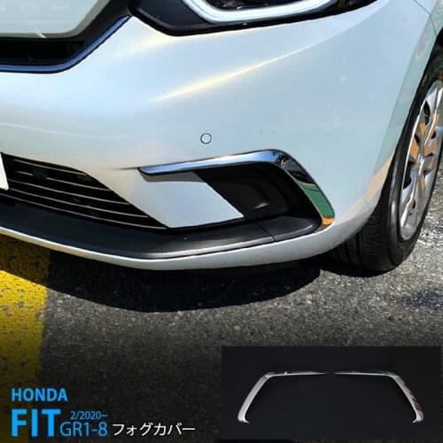 2pcs Exterior Parts Fog Lamp Trim Cover for Honda Fit GR1-8 Stainless Steel Auto Chrome Exterior Sticker