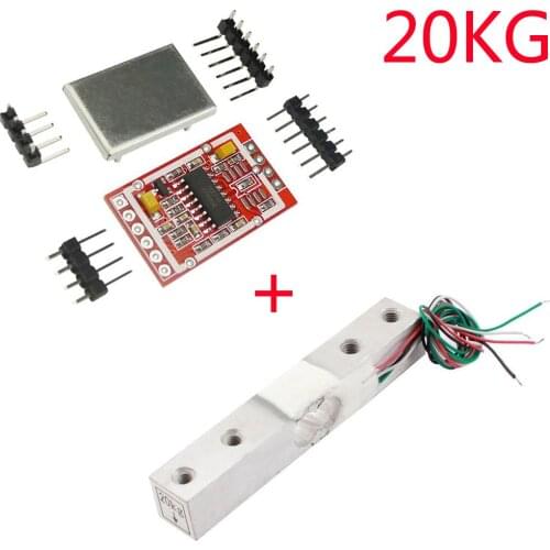 20KG Digital Load Cell Weight Sensor Portable Electronic Kitchen Scale + HX711 AD Weighing Sensor Module Metal Shied for Arduino