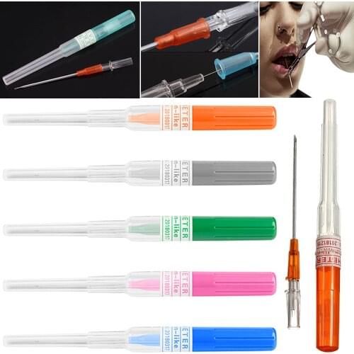 BOG-1PC 14G 16G 18G 20G Body Jewelry Surgical Steel Catheter Piercing Needles Supply Sterilized Body Tattoo Needles