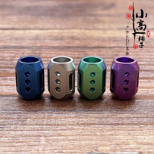 Titanium Alloy EDC Paracord Beads Alloy Knife Pendant Umbrella Rope Fall Outdoor Knife Pendant Tritium Tube Can Be Installed