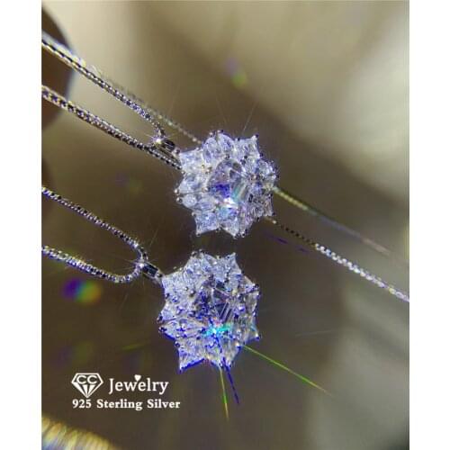 CC Jewelry Sets For Women 925 Sterling Silver Snowflake Cubic Zirconia Pendants Ring Bridal Wedding Bijoux Drop Shipping CCAS223