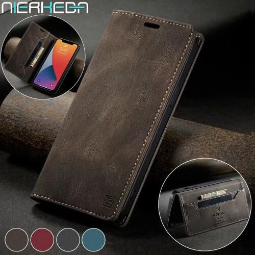 Flip Case For iPhone 12 11 Pro Max Retro Magnetic Card Stand Wallet For iPhone 12 Mini XR X 6 6S 7 8 Plus SE 2020 Phone Cover