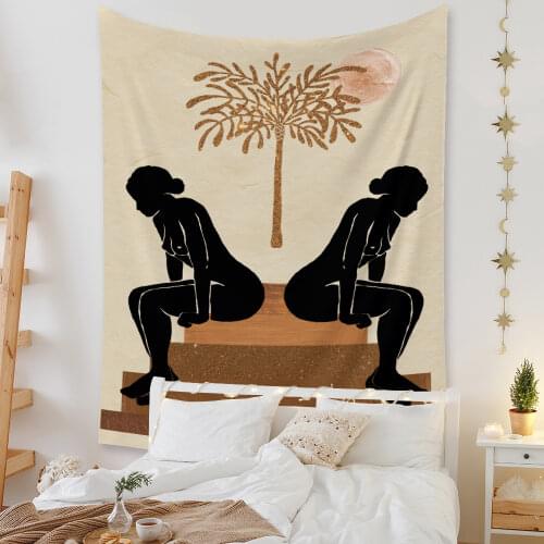 Cilected Black And White Nordic Ins Simple Art Tapestry Wall Hanging Home Decor Thin Living Room Bedroom Hanging Cloth Yoga Mat