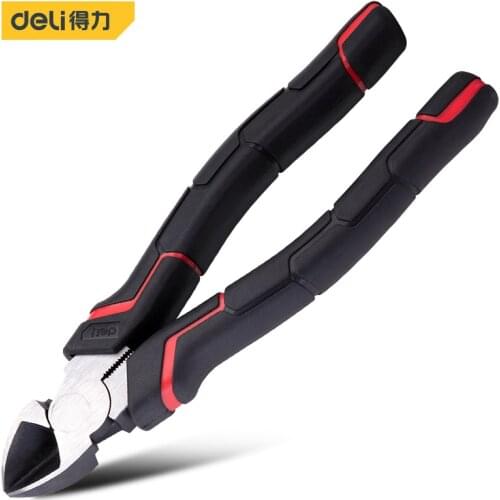 Deli 7 Inch Japanese-style Diagonal pliers Industrial Grade Electric Wire Stripping Crimping Vise Strong Manual Home Repair Tool