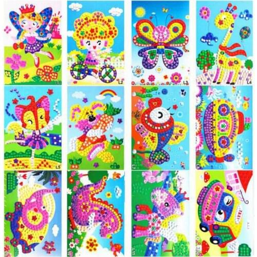DIY Diamond Stickers Handmade Crystal Paste Painting Mosaic Puzzle Toys Kids Child Stickers Toy Gift Mosaic Crystal Stickers