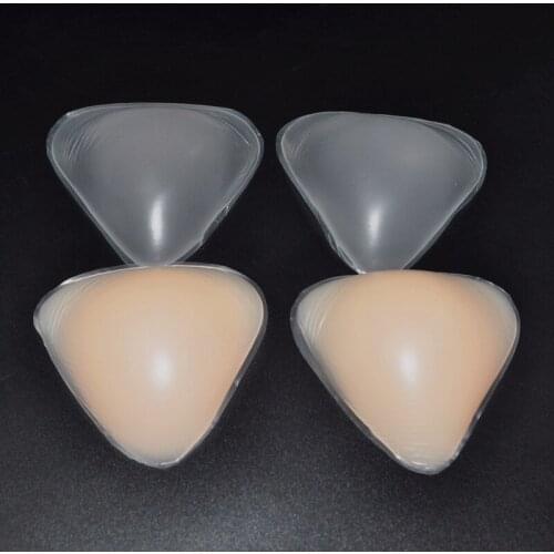 Two Colors Triangle Bra Insert Pads Silicone Breast Enhancer Wedding Dress Bikini Swimsuit Push Up Pasties Nipple Cover