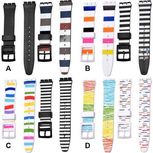 Gosear 2PCS Fashion Adjustable Breathable Soft PVC Replacement Watch Strap Band Wristband for Swatch Watches Accessories