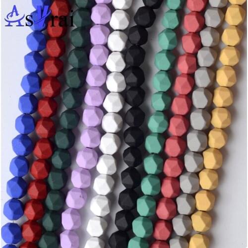 Natural Stone Faceted Rubber Hematite Beads For Jewelry Making 6 mm Round Loose Spacer Beads DIY Bracelet Necklace Accessories