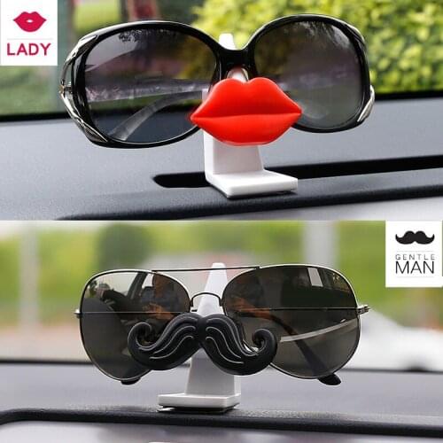 Cool Lip Dashboard Car Sunglasses Holders Case Clip Glasses Mount Car Glasses Stand Ornaments Car Interior Accessory Auto Decor