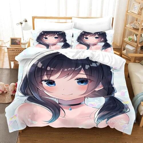 Weathering with You Printed Bedding Set Janpan Anime Amano Hina Duvet Cover King Size 3D Quilt Cute Bed Set Girls Bedroom Decor