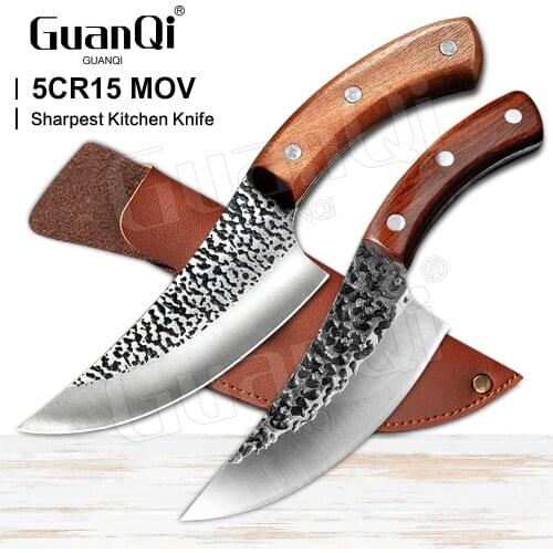 Handmade Forged Full Tang Butcher Knife For Bone Meat Fish Fruit Vegetables Cooking Tool High Clad Boning Hunting Camping Knifes