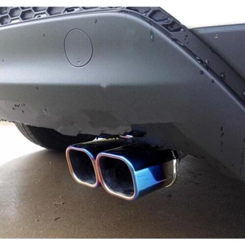 Car cover muffler exterior end pipe dedicate stainless steel exhaust tip tail moulding 1pcs for Hyundai Tucson 2015 2016 2017