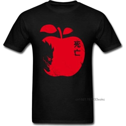 Deadly Addiction T-shirt Death Note T Shirt Mens Tshirts Death God & Apple Print Clothes Black Red Tops & Tees Custom Cotton