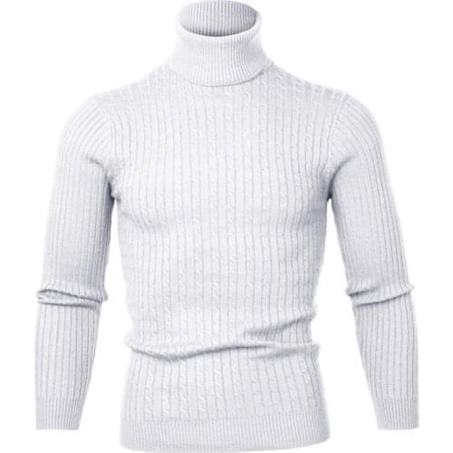 MENS Winter Warm Turtleneck Sweater Men Vintage Tricot Pull Homme Casual Pullovers Knitted Sweater Solid Jumper