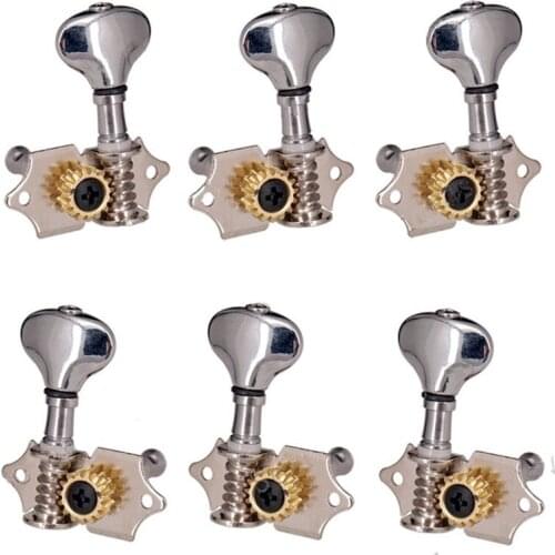 New A Set 6 Pcs Chrome open gear Guitar Tuning Pegs Tuners tail fish Machine Heads handle for Acoustic Electric guitar parts